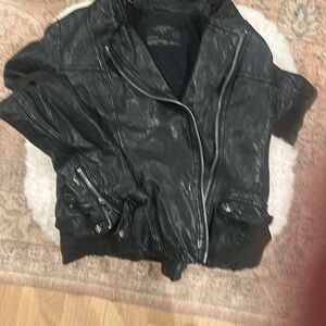 All Saints Black Leather Moto Jacket